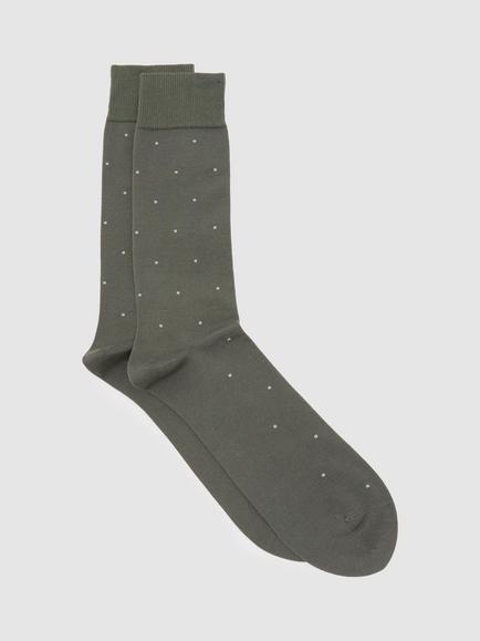 Reiss Mario Spot Print Cotton Rich Socks, Cement Grey, Cement Grey