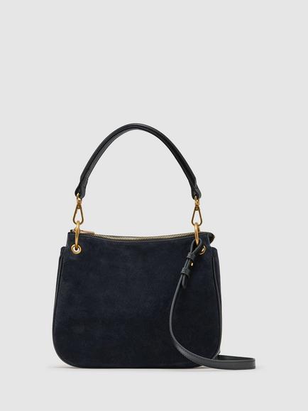 Reiss Colette Suede Crossbody Bag, Navy