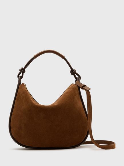 Reiss Aurelie Suede Shoulder Bag, Tan, Tan