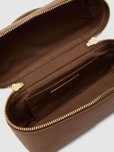 Reiss Ines Leather Handbag, Tan - view 2, Tan
