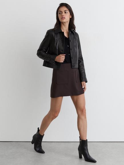 Reiss Blakely Chiselled Toe Leather Ankle Boots - view 2, Black