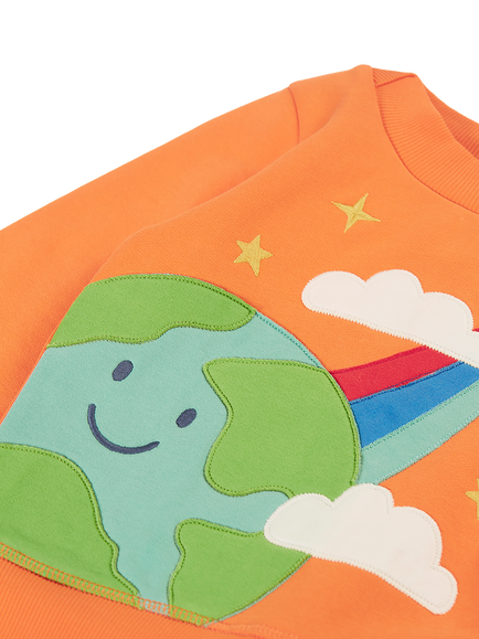 Frugi Kids' Easy On Jumper, Salamander - view 2, Salamander/Earth