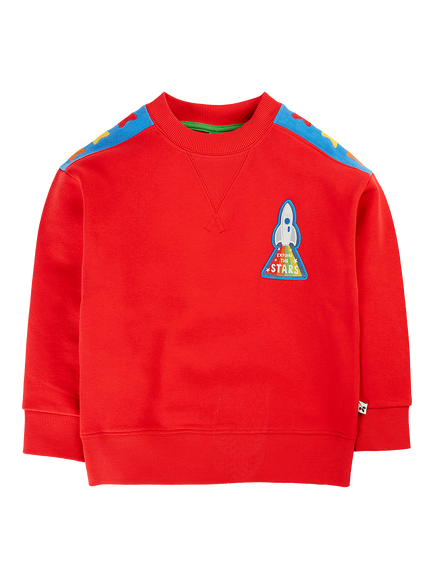 Frugi Kids' Falmouth Sweatshirt, Scarlet, Scarlet/Stars