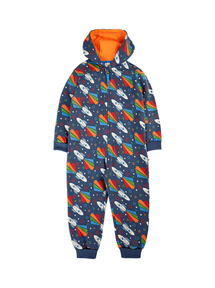 Frugi Kids' Big Snuggle Suit Pyjamas, Space Adventure, Space Adventure