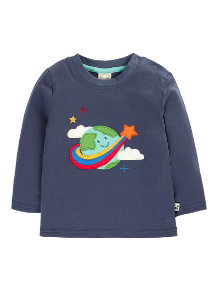 Frugi Kids' Adventure Circular Top, Navy/Earth, Navy/Earth