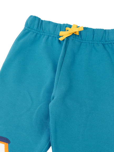 Frugi Kids' Character Joggers, Blue - view 2, Boat Blue/Tractors