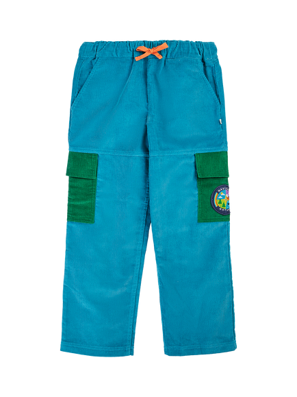 Frugi Kids' Lennox Adventure Trousers, Blue, Boat Blue/Nature