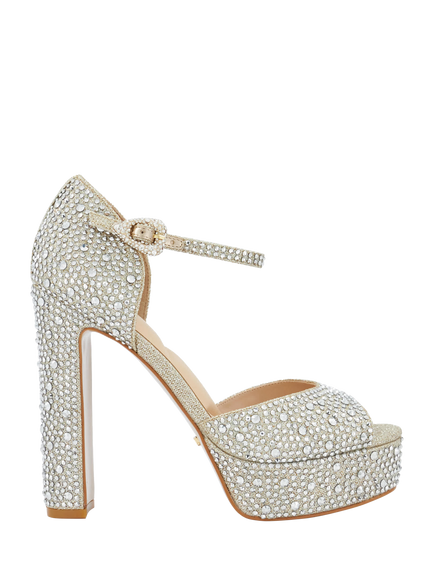 Dune London Myans Embellished Block Heel Platform Sandals, Gold, Gold