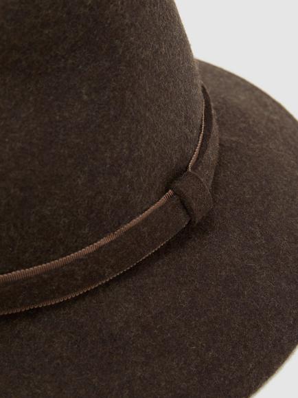 Reiss Frankie Wool Fedora Hat, Chocolate Melange - view 2, Chocolate Melange