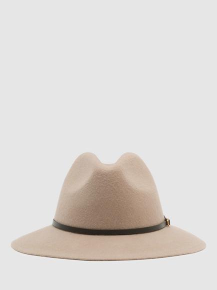 Reiss Frances Wool Leather Band Fedora Hat, Grey, Grey