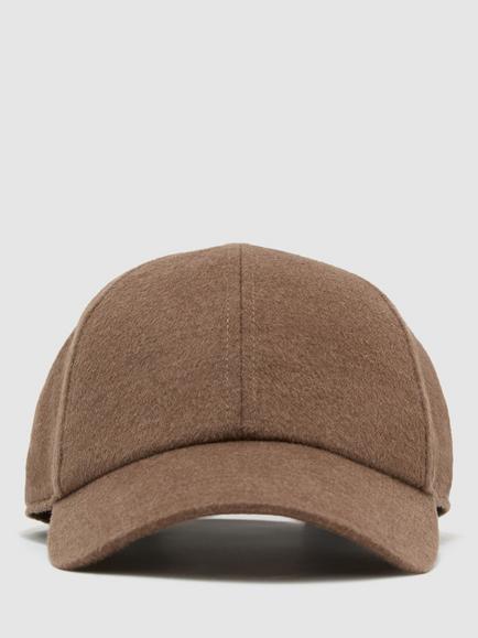 Reiss Sienna Wool Blend Baseball Cap, Dark Taupe