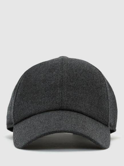 Reiss Sienna Wool Blend Baseball Cap, Charcoal