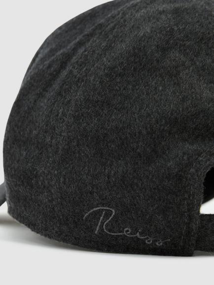 Reiss Sienna Wool Blend Baseball Cap - view 2, Charcoal