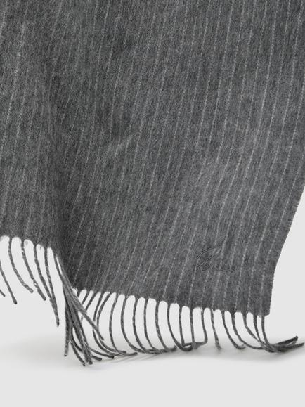 Reiss Picton Wool-Cashmere Stripe Scarf, Charcoal - view 2, Charcoal