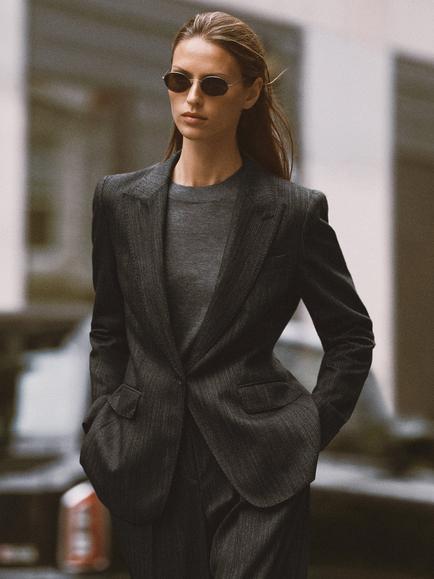 Reiss Derby Wool Rich Single Breasted Blazer, Dark Grey, Dark Grey