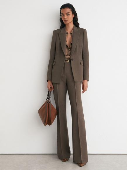 Reiss Gabi Single Breasted Puppytooth Blazer, Black/Neutral, Black/Neutral