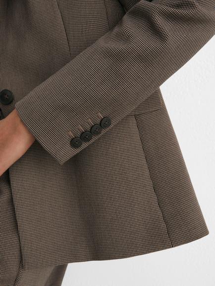 Reiss Gabi Single Breasted Puppytooth Blazer, Black/Neutral - view 2, Black/Neutral
