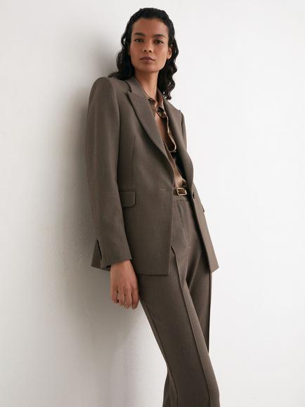 Reiss Petite Gabi Single Breasted Blazer, Black/Neutral, Black/Neutral