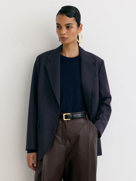 Reiss Petite Sandor Relaxed Single Breasted Blazer, Navy, Navy