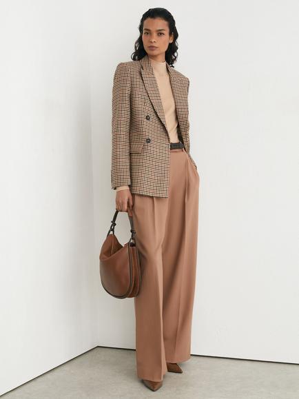 Reiss Willow Checked Wool Blazer, Stone/Multi, Stone/Multi