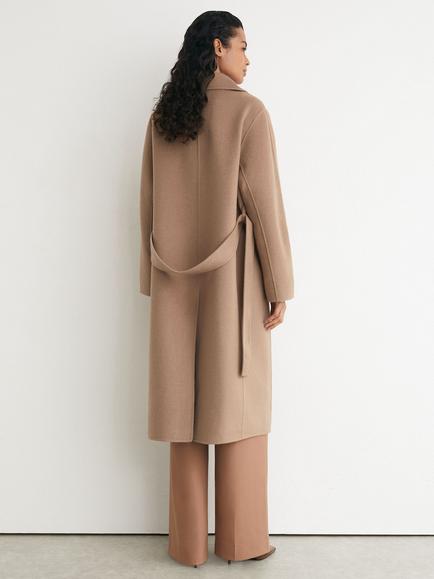 Reiss Marina Wool Rich Blindseam Double Breasted Coat, Camel - view 2, Camel