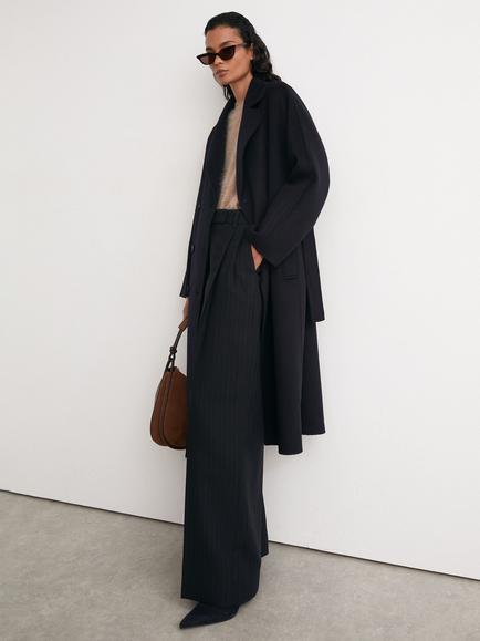 Reiss Marina Wool Blend Overcoat, Navy, Navy
