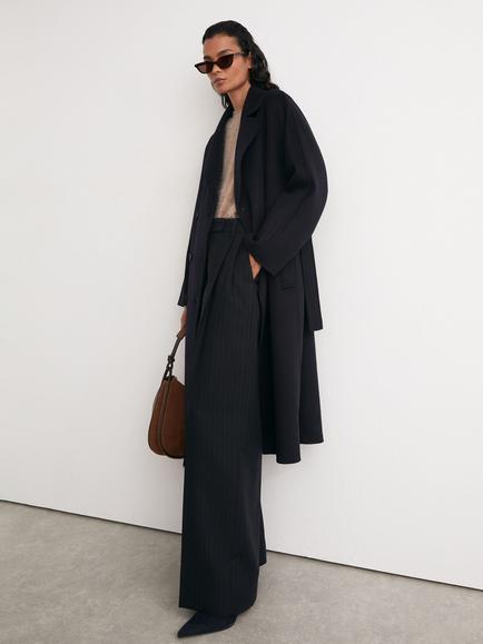Reiss Marina Wool Blend Overcoat, Navy, Navy
