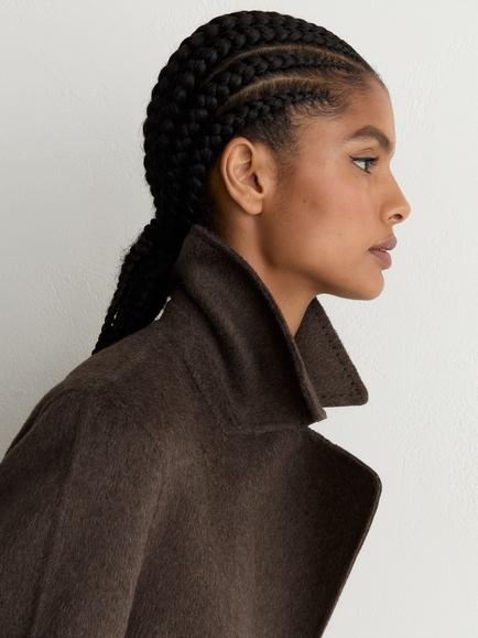 Reiss Rene Wool-Cashmere Tailored Overcoat, Mocha Brown - view 2, Mocha Brown