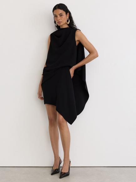 Reiss Cassia Draped Sleeveless Mini Dress, Black - view 2, Black