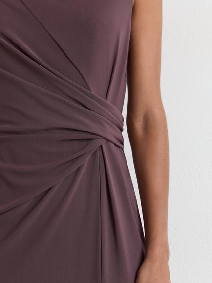 Reiss Dylan Ruched Maxi Dress, Taupe Brown - view 2, Taupe Brown