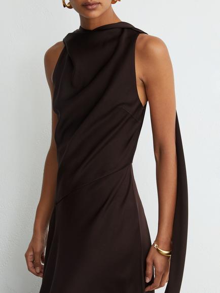 Reiss Petite Sabine Cape Detail Maxi Dress - view 2, Grape Burgundy