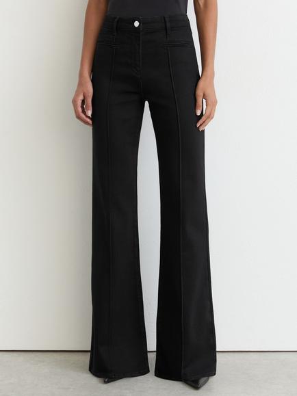 Reiss Petite Claude Flared Fit Jeans, Black, Black