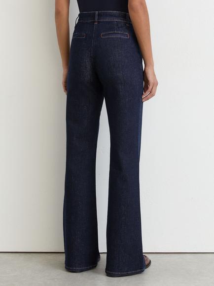 Reiss Petite Claude Flared Fit Jeans, Dark Blue - view 2, Dark Blue