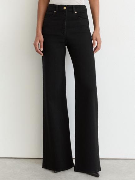 Reiss Petite Jas Wide Leg Fit Jeans, Black, Black