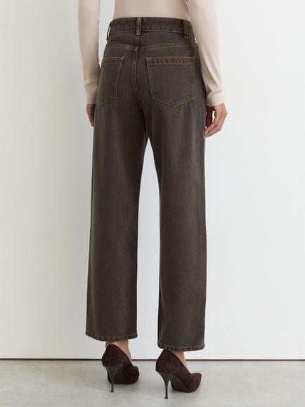 Reiss Petite Selin Straight Leg Jeans, Mushroom Brown - view 2, Mushroom Brown