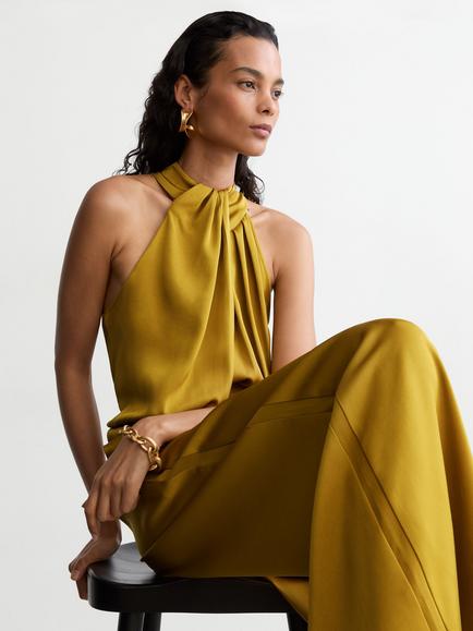 Reiss Petite Finley Jumpsuit, Chartreuse Green - view 2, Chartreuse Green