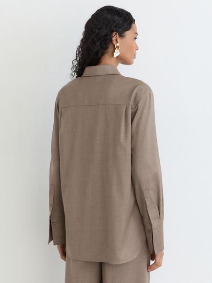 Reiss Adie Wool Rich Shirt, Neutral - view 2, Neutral