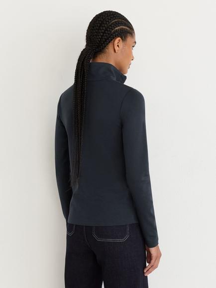 Reiss Ellie Half Zip High Neck Jumper, Navy - view 2, Navy