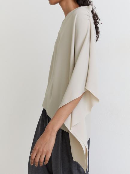 Reiss Drape Sleeve Top, Light Grey - view 2, Light Grey