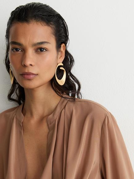 Reiss Lauren Open Cowl Neck Top, Camel - view 2, Camel