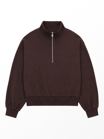 Ro&Zo Half Zip Sweatshirt, Brown