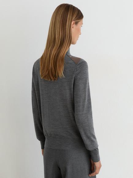 Reiss Argyle Knit Wool Jumper, Grey - view 2, Grey