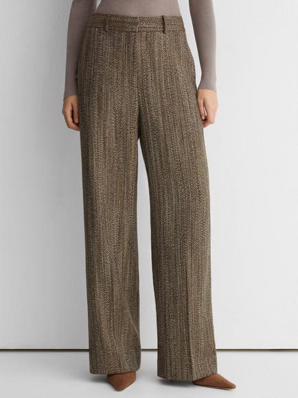 Reiss Atelier Inessa Wool Blend Wide Leg Trousers, Brown, Brown