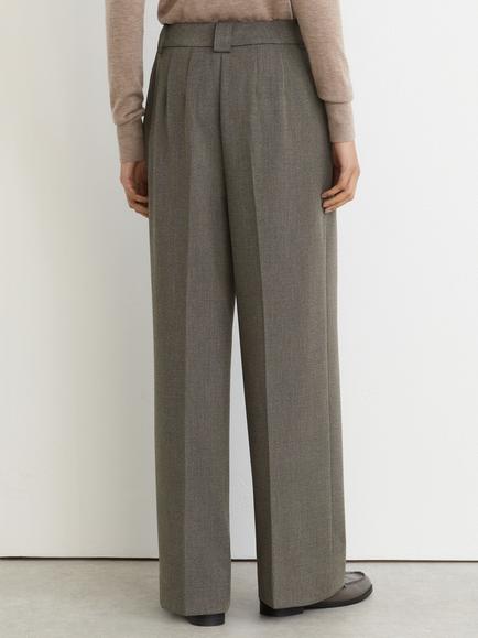 Reiss Katya Tailored Mid Rise Wide Leg Trousers, Dark Grey - view 2, Dark Grey