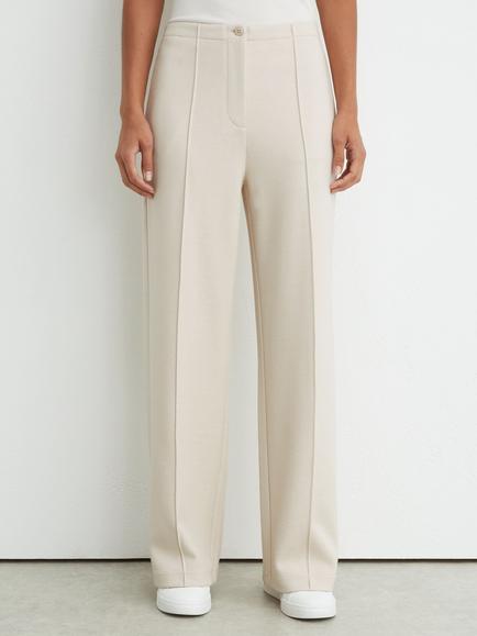 Reiss Layla Tailored Wide Leg Trousers, Ivory, Ivory