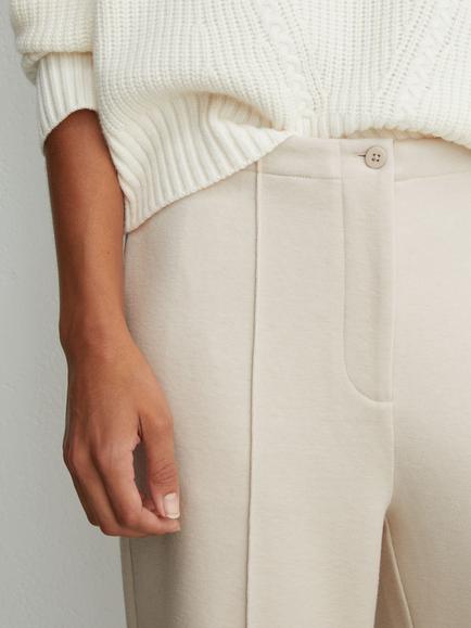 Reiss Petite Layla Wide Leg Joggers, Ivory - view 2, Ivory