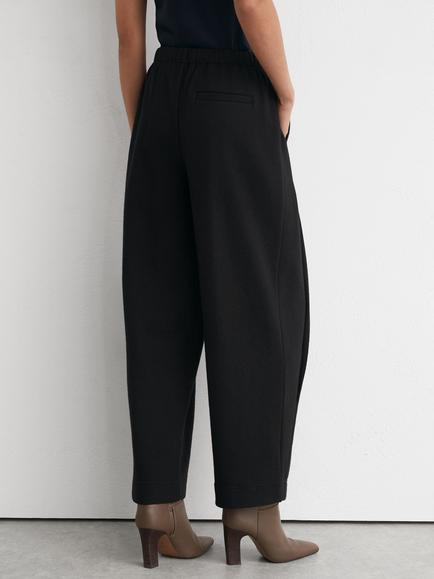 Reiss Leoni Tailored Barrel Leg Trousers, Black - view 2, Black
