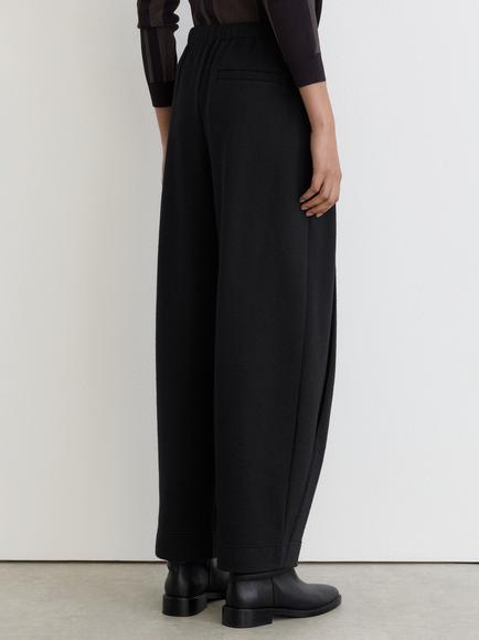 Reiss Petite Leoni Cotton Blend Barrel Leg Drawstring Trousers, Black - view 2, Black
