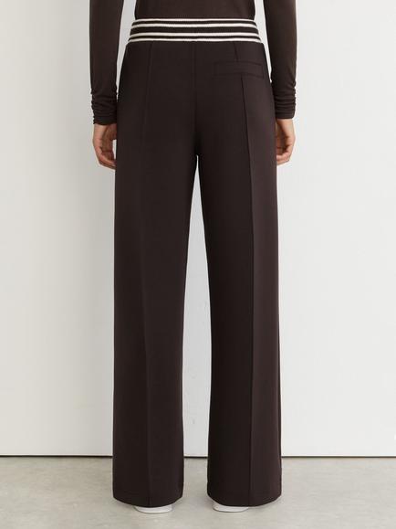 Reiss Verity Stripe Waist Straight Leg Joggers, Chocolate Brown - view 2, Chocolate Brown
