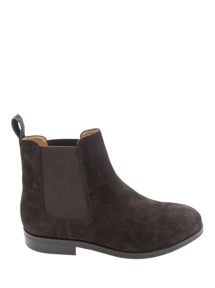 Jones Bootmaker Deakin Wide Fit Suede Chelsea Boots, Dark Brown, Dark Brown